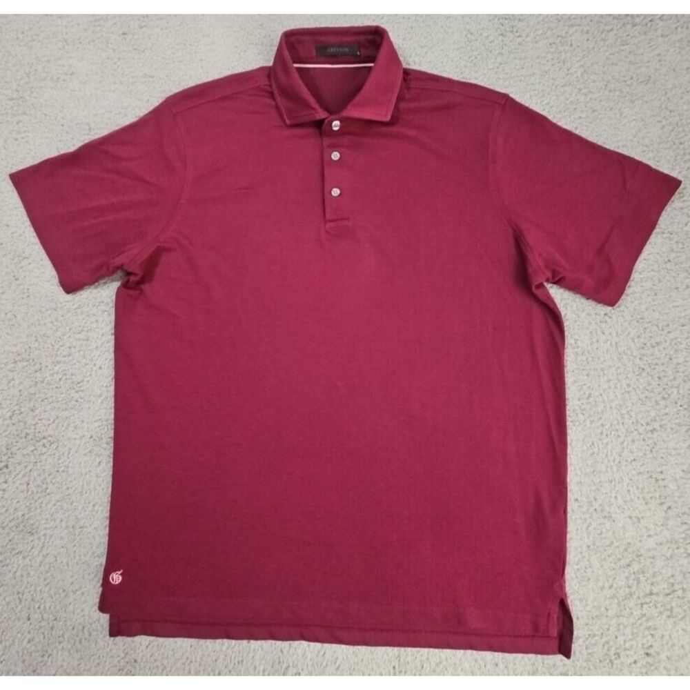 Greyson Polo Shirt Burgundy Solid Performance Golf PNC Championship‎ Mens Large